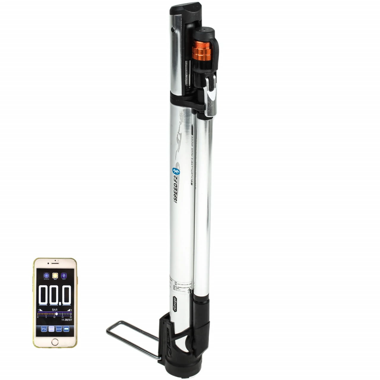 Airace ISpeed F2 G Bluetooth Mini-Standpumpe (164 G) Mit Digitaler App-Anzeige Bis 9,5 Bar (140 PSI) 3 Airace ISpeed F2 G Bluetooth Mini-Standpumpe (164 G) Mit Digitaler App-Anzeige Bis 9,5 Bar (140 PSI)