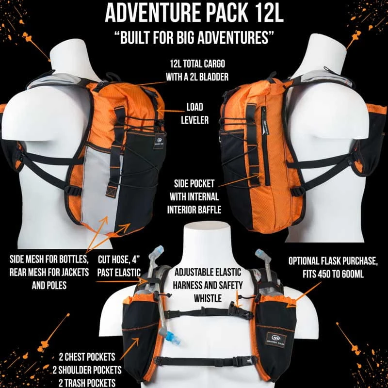 Orange Mud Adventure Pack Orange 12 Liter Trailrunning- Und Bike-Rucksack Inkl. Trinksystem / Trinkb 6 Orange Mud Adventure Pack Orange 12 Liter Trailrunning- Und Bike-Rucksack Inkl. Trinksystem / Trinkb – Bild 4