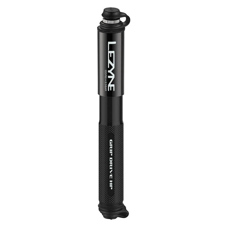 Lezyne Mini-Fahrradpumpe Grip Drive HP Medium / Schwarz / 114 G /bis Max. 8,3 Bar / 120 PSI 3 Lezyne Mini-Fahrradpumpe Grip Drive HP Medium / Schwarz / 114 G /bis Max. 8,3 Bar / 120 PSI